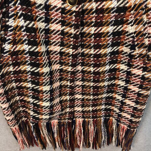 Cabi Tweed Tie Waist Single Button Fringe Coat Jacket Size Medium - Picture 9 of 11